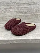 粗いロープ編みのつま先付きスリッパ【厚底・女性用・カジュアルデザイン】（セットアップ対応）