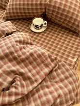 赤みがかったコットンベッドシーツ【学生寮向け・水洗い可能・シンプルデザイン・掛け布団カバー対応】（セットアップ対応）