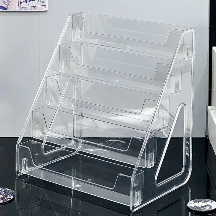 缶バッジスタンド 透明アクリル ミニ スクエア 階段状 ステージ グッズディスプレイ コレクション収納
