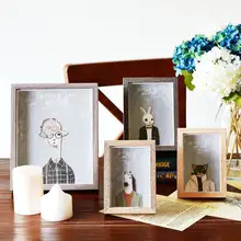 多用途動物デザインフレーム【木製・6/7/8/10インチ・卓上・壁掛け兼用】