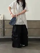 不対称デザインの吊り紐トップス【古着風・日本スタイル】