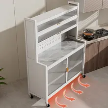 多層型 キッチン収納ラック【電子レンジ用・床置き・収納力抜群】