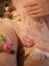 可愛らしいピンクのセクシーなパジャマ【春秋用・透け感のあるチュール・プリンセススタイル】