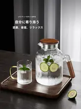 ヴィンテージスタイルの耐熱ガラス製冷水ポット【大容量・家庭用・ティーポット・セット】
