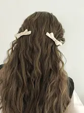 かわいいリボンヘアクリップ【布製・二重層・甘いデザイン】