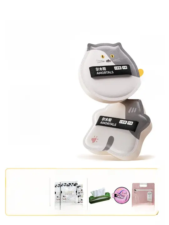 パウダーパフ マシュマロ 猫モチーフ パウダー用 ふわふわ ファンデーション節約 仕上げ用