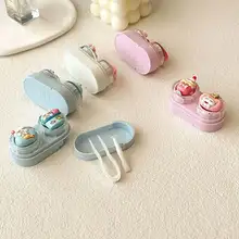 可愛いカートンデザインの引き出し式コンタクトレンズケース【持ち運び可能・ミニサイズ】