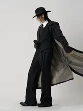 洗練されたデザイン！黒のシェイプコート【ウエストタイト・ロング丈・紳士用】
