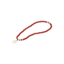 優雅なデザインのパールとマヌカのブレスレット【新中式・重ね着用】