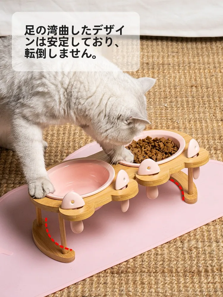 猫飼いが買ってよかったもの・悪かったもの正直に言う｜陶器製ダブルボウルスタンドの傾斜口と頚椎保護