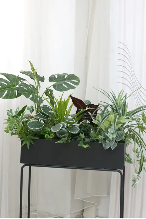 フェイク植物 フラワーボックス 屋外使用 緑化用 セット