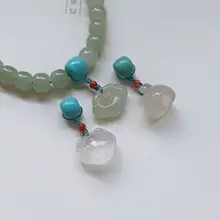 高品質の緑松隔珠ペンダント【DIY用・手作りブレスレット・お洒落アクセサリー】