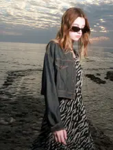 春用ルーズシルエットのヴィンテージデニムジャケット【ショート丈・襟付き・ドロップショルダー】