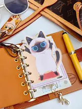 猫デザインの5孔分隔ページ【活用手帳用・手作り・プラスチック封入】