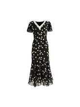 フリル付きマーメイドスカート【ドット柄・フラワープリント・フランス風】（セットアップ対応）