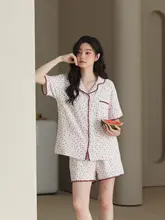 子供用 コットンガーゼ製 半袖パジャマ【通気性のある小花柄・ショートパンツ・夏用】（セットアップ対応）