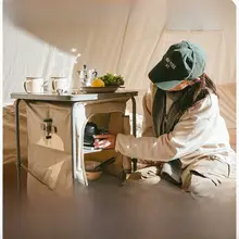 キャンプ用折りたたみ収納テーブル【大容量・アウトドア・食器収納】