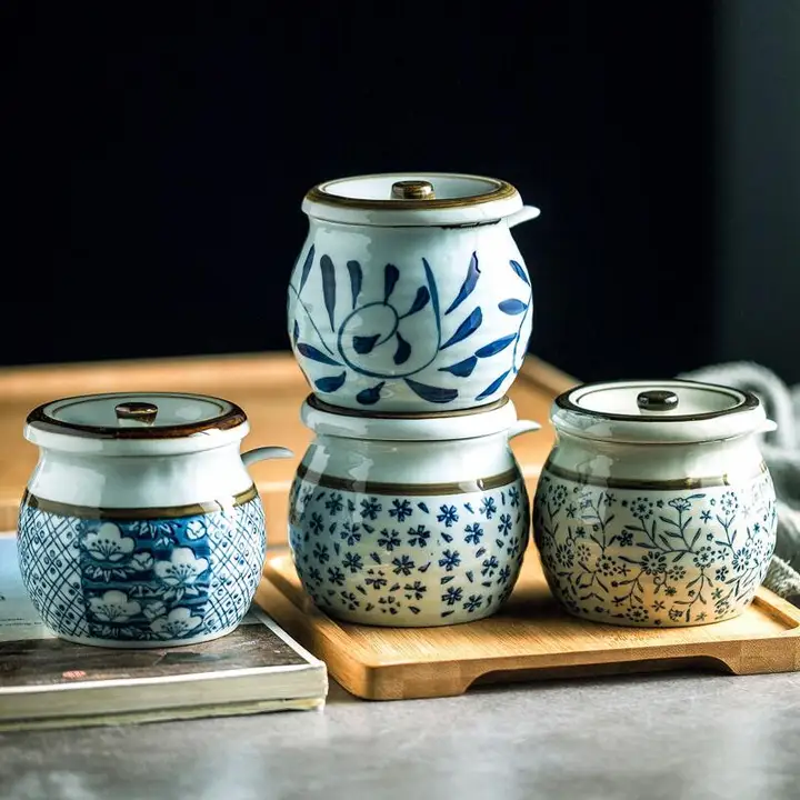 陶器製 調味料入れ【塩・油・辣椒用】