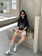 シンプルなホワイトのカジュアル半ズボン【高ウエスト・ストレートデザイン・女性用】
