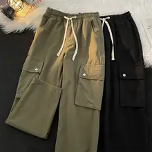 カジュアルなデザインのワイドレッグチノパンツ【大きなポケット・フィット・コットン素材】