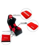 JDMレーシングスタイルのマジックテープ式ヘッドレストとウェストサポート【翻毛皮・タムカー用】