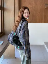 アメリカンビンテージ風グラフィティチェック柄ショートジャケ  ット【学院風・フリル付き・秋春用】（セットアップ対応）