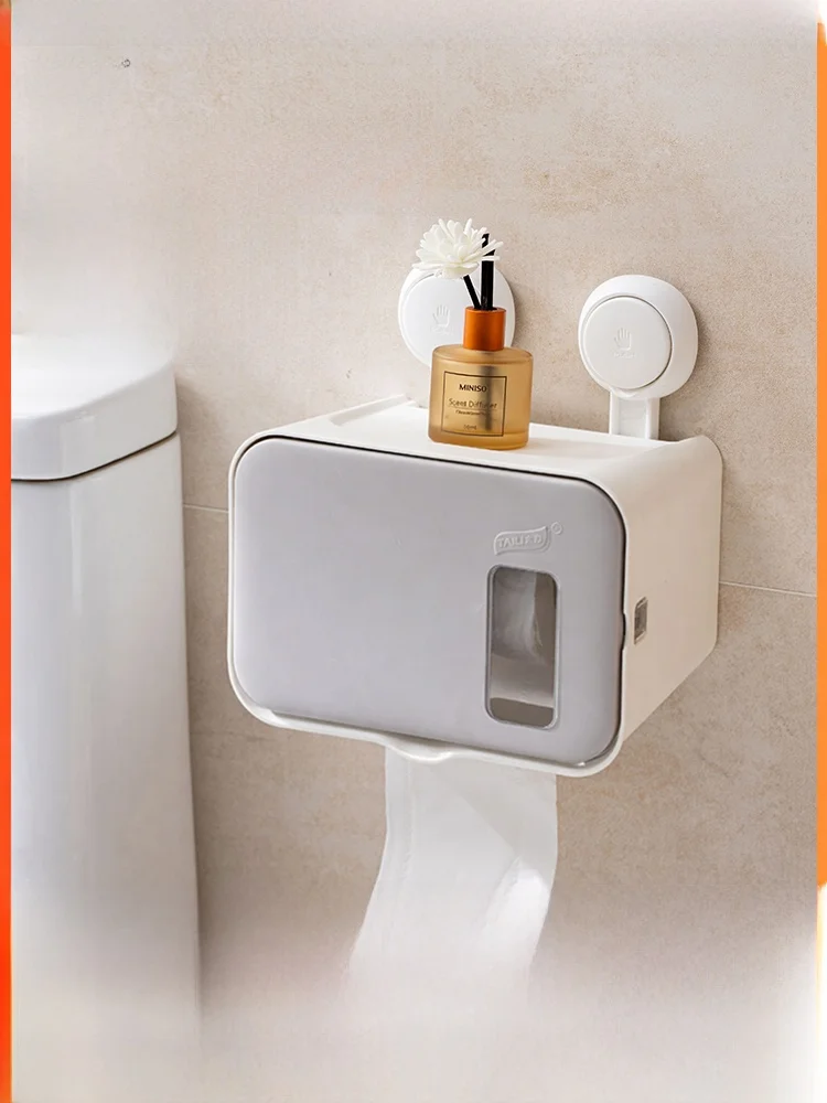 TAILI 吸盤式トイレットペーパーホルダー：高さ調整可能な北欧風デザインで設置しやすい
