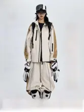 炭焼きミルクティー 秋冬用 スノーボードウェア【レディース・スエード風・防風仕様・ウィンタースポーツ】（セットアップ対応）