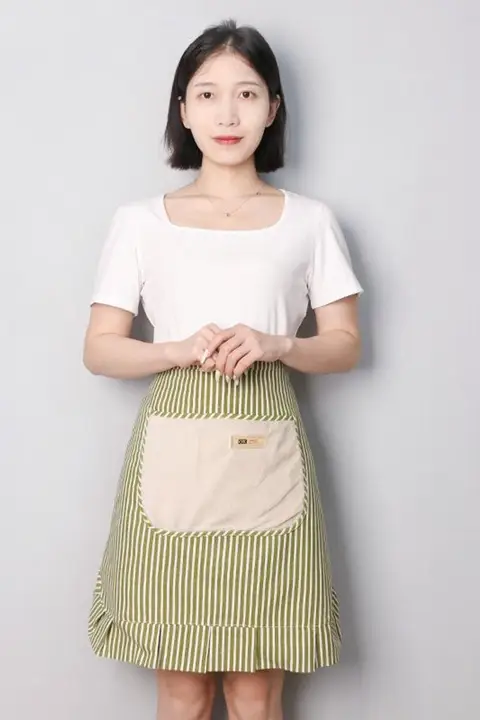 防汚加工ハーフエプロン【シンプルデザイン・コットンリネン】