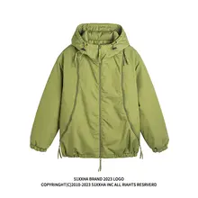 機能性ワークジャケット【アウトドア用・フード付き・ゆったりシルエット】