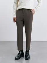 秋冬用快適抗菌ストレートカジュアルパンツ【テクスチャーデザイン・ミドルウエスト・ wrinkle-free・メンズ】