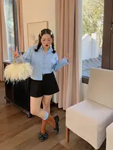 高級感のある肌理のショートパンツ【レディース・ハイウエスト・Aライン・カジュアル用】（セットアップ対応）