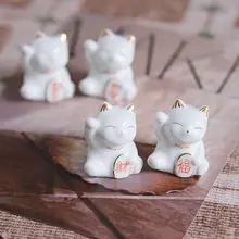 おしゃれな日式猫デザインの陶器デスク飾り【インテリア小物・ギフトに最適】