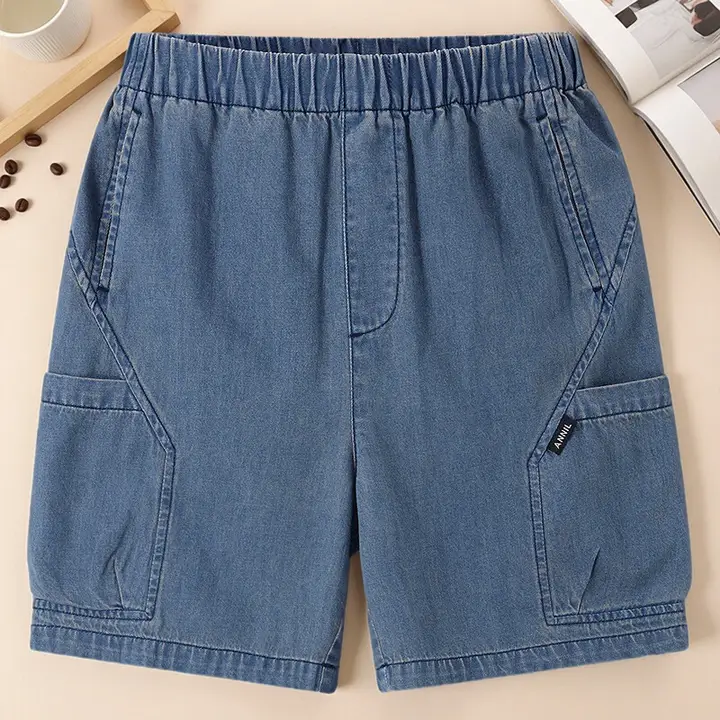 男児用 デニムショートパンツ【夏用・カジュアルデザイン】（セットアップ対応）
