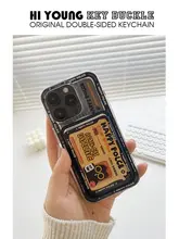 カードケース スマホ用 マグネット式 コンパクト 黒猫柄 通勤 定期入れ ID「HiYOUNG」