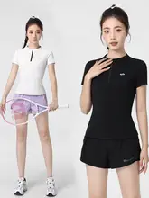 夏用ランニングウェア【女性用・お洒落な半ZIPデザイン・速乾性・トレーニング対応】（セットア ップ対応）
