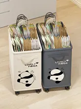 移動可能な紙袋収納バスケット【大容量プラスチック製・便利な整理用】