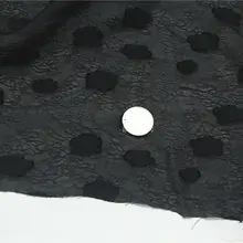 薄手の落ち感のある光沢生地【黒の水玉・ローズ柄のジャガード・天絲・コットン・麻混】