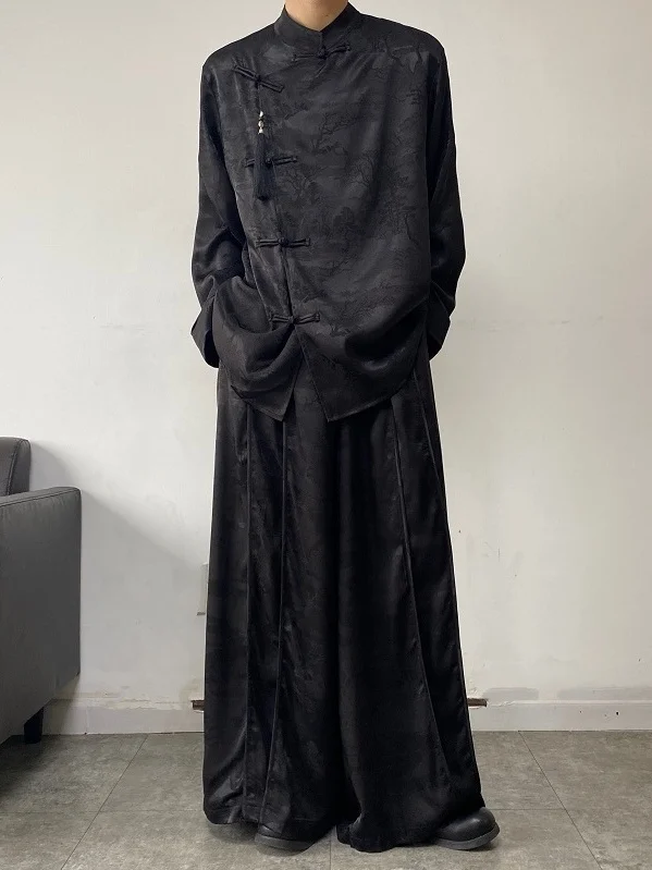 赤と黒 服とは？中華風ジャカード立襟シャツの実用性とシーン別使い方