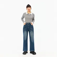 ジーンズ レディース ハイウエスト スリムな梨型体型 ストレート ヴィンテージ