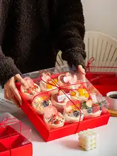 新年用ケーキボックス【九宮格・モスケーキ・手提げ付き・スイーツ用】