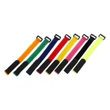 カラー・フック式マジックテープケーブル固定バンド【雌雄テープ・自粘着・データケーブル用】