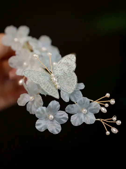 ヘアクリップ【唐風・花柄デザイン・伝統的な髪飾り】