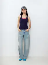 高弾性綿素材のU字型ノースリーブタンクトップ【副乳カバー・ウエストシェイプ】