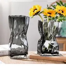 北欧風 モダンシンプル ウエストデザインガラス花瓶【リビング・ダイニング用・花活け・インテリア装飾】