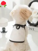 犬用 蝶結び付き シンプルな通気性サスペンダー服【夏用・薄手・抜毛防止】