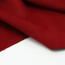 深いヴィンテージレッドのシルクカシミヤ混ウール生地【コート・漢服用・片面起毛】