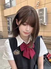 冷茶色ロリータスタイルのショートボブウィッグ【自然な全頭タイプ・ファッショナブル】