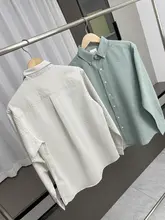 肌触りの良い泡泡纱の長袖シャツ【秋用・快適・通気性】