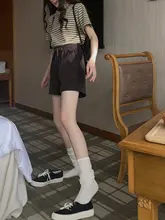 高腰コーデュロイショートパンツ【無地・春秋用・レディース】